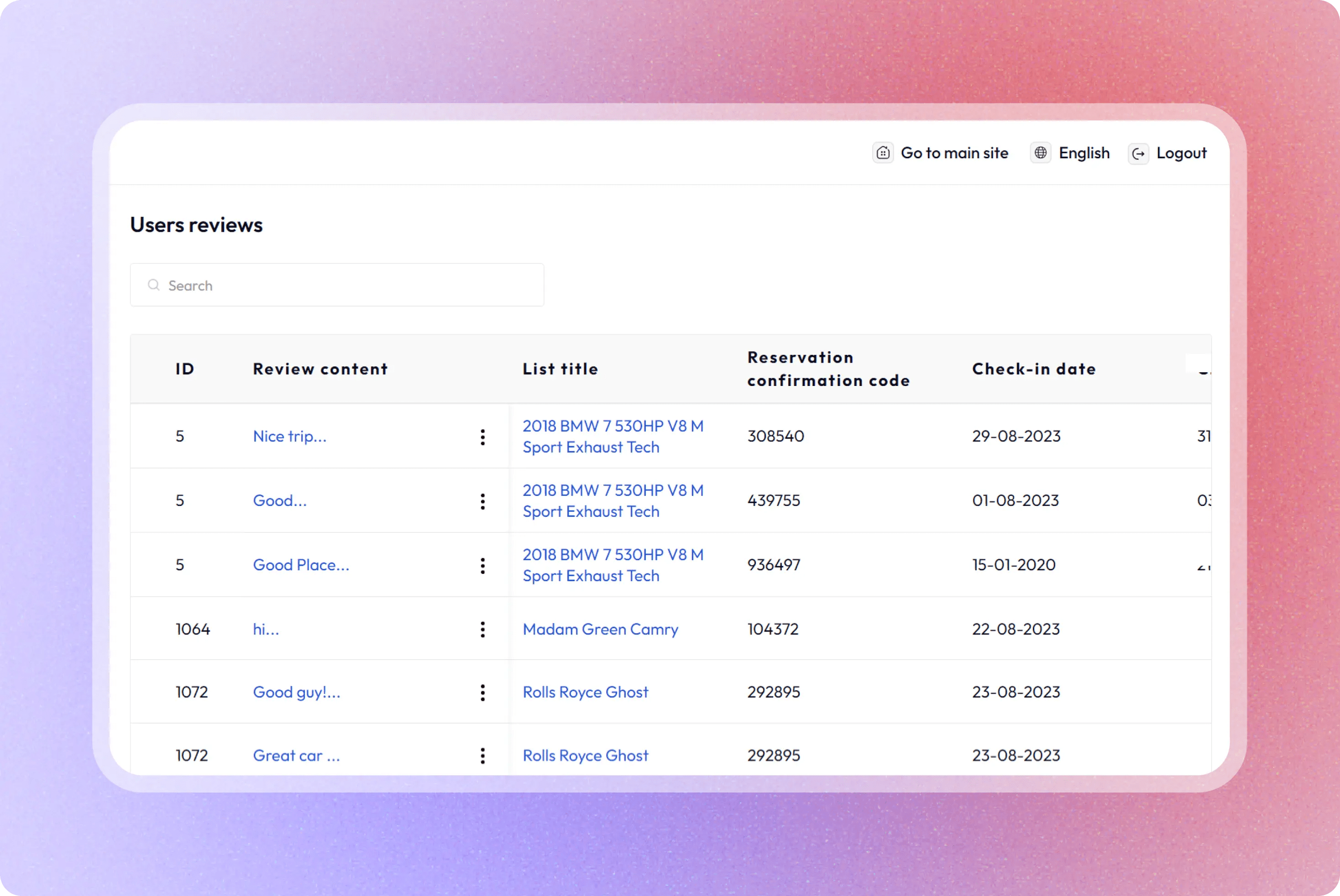 Manage reviews