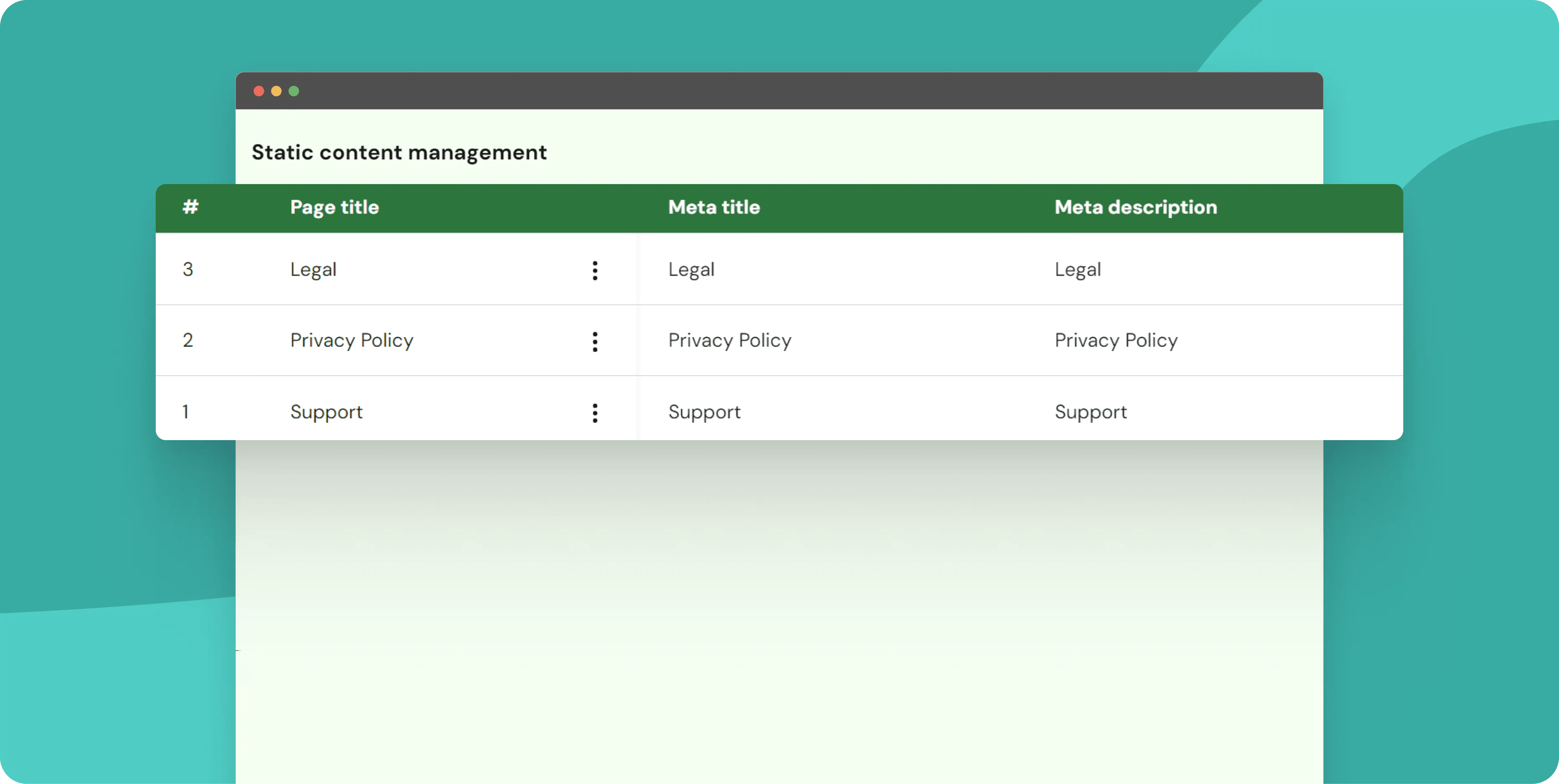 Static content management