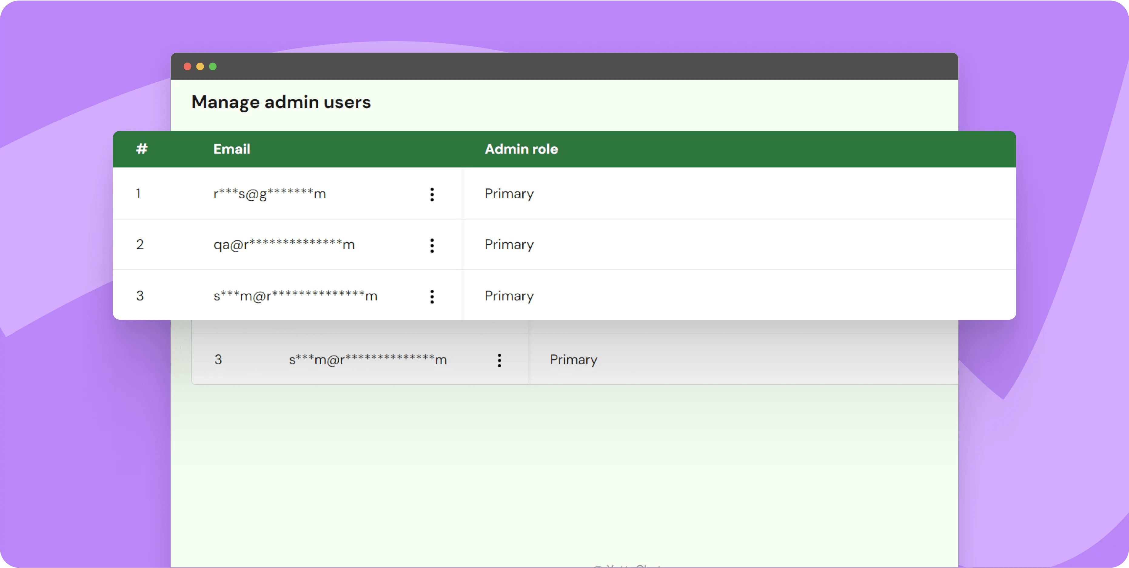 Manage admins