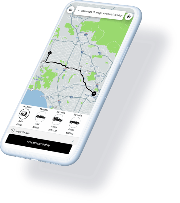 Taxi dispatch software mobile screen