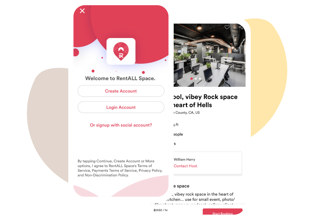 Space Rental App Solution banner