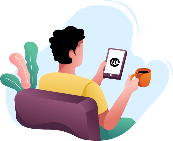 A man with Wooberly - Uber clone app