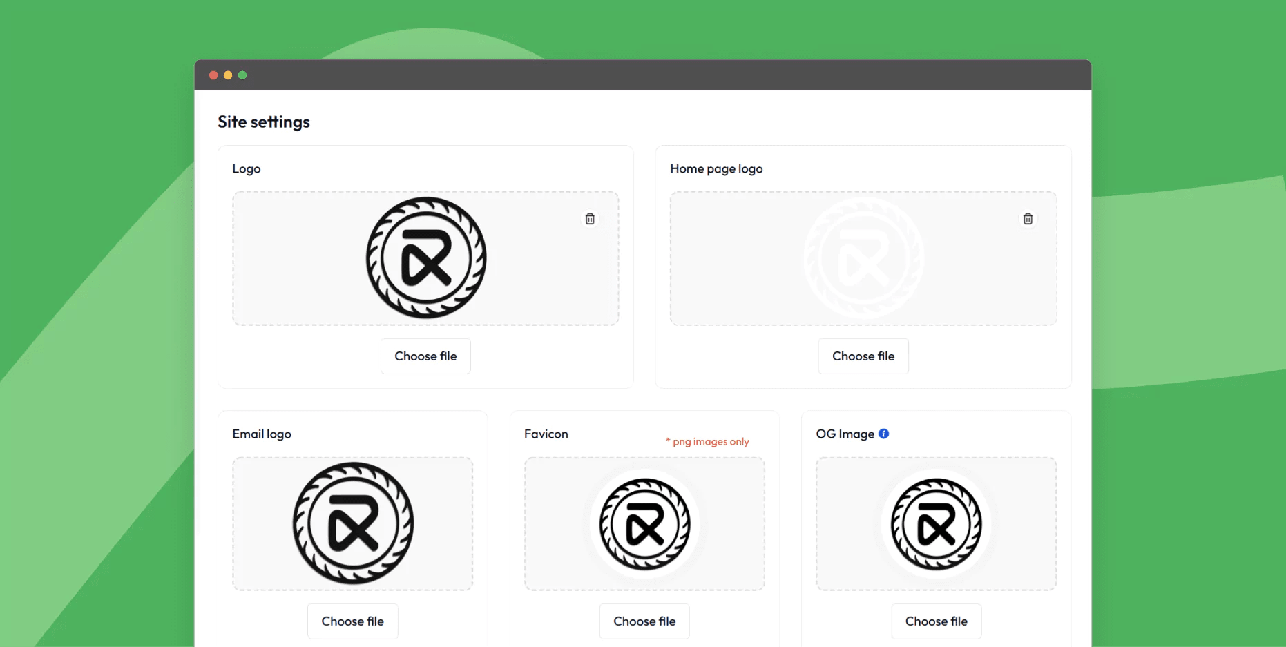 Manage site settings