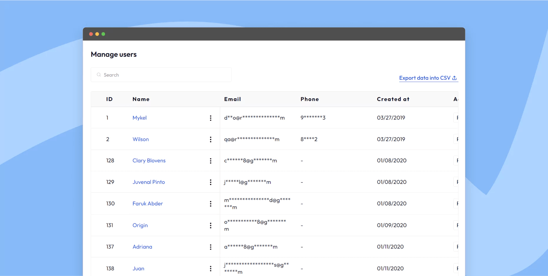 Manage users