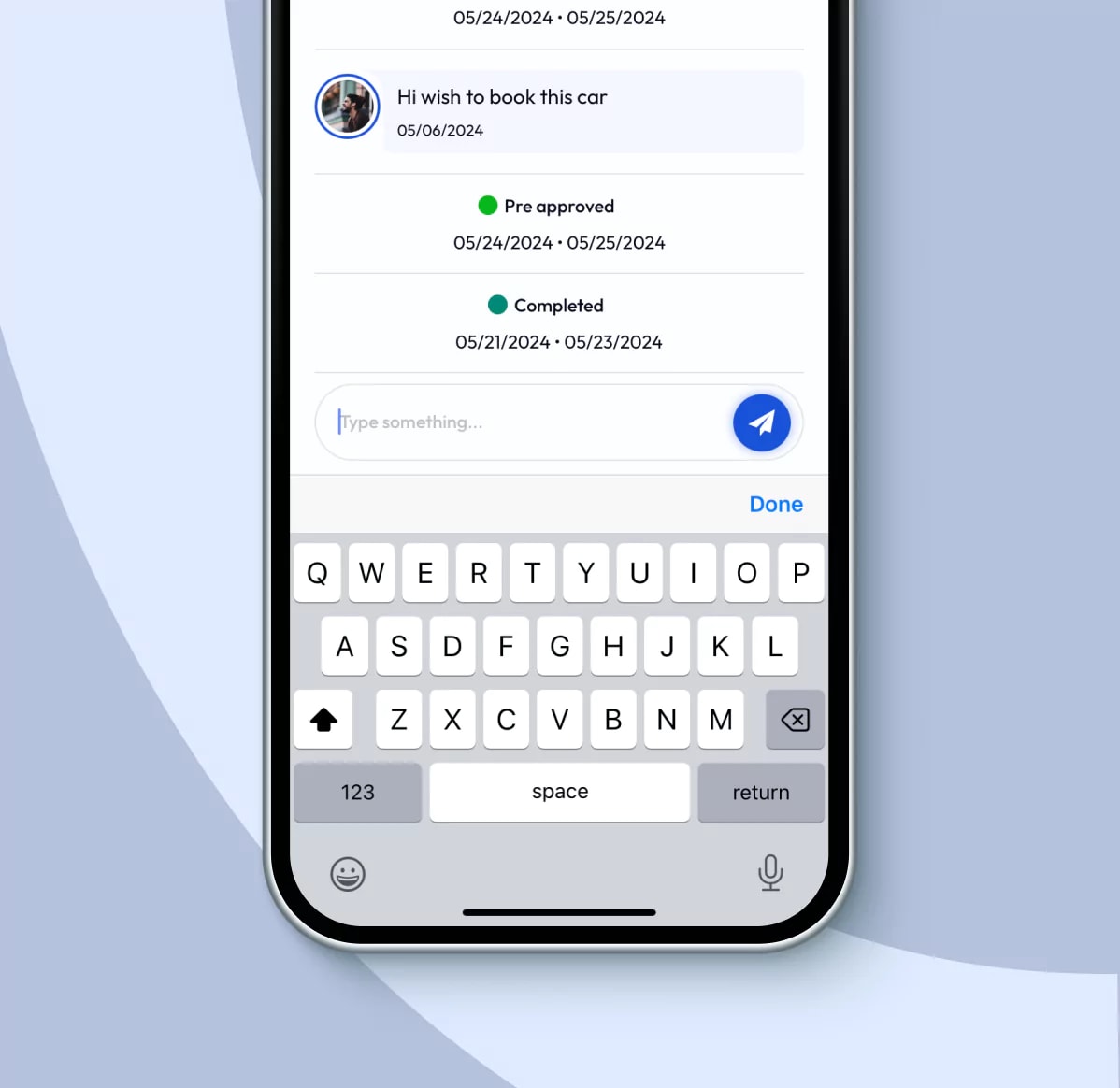 Message via the app