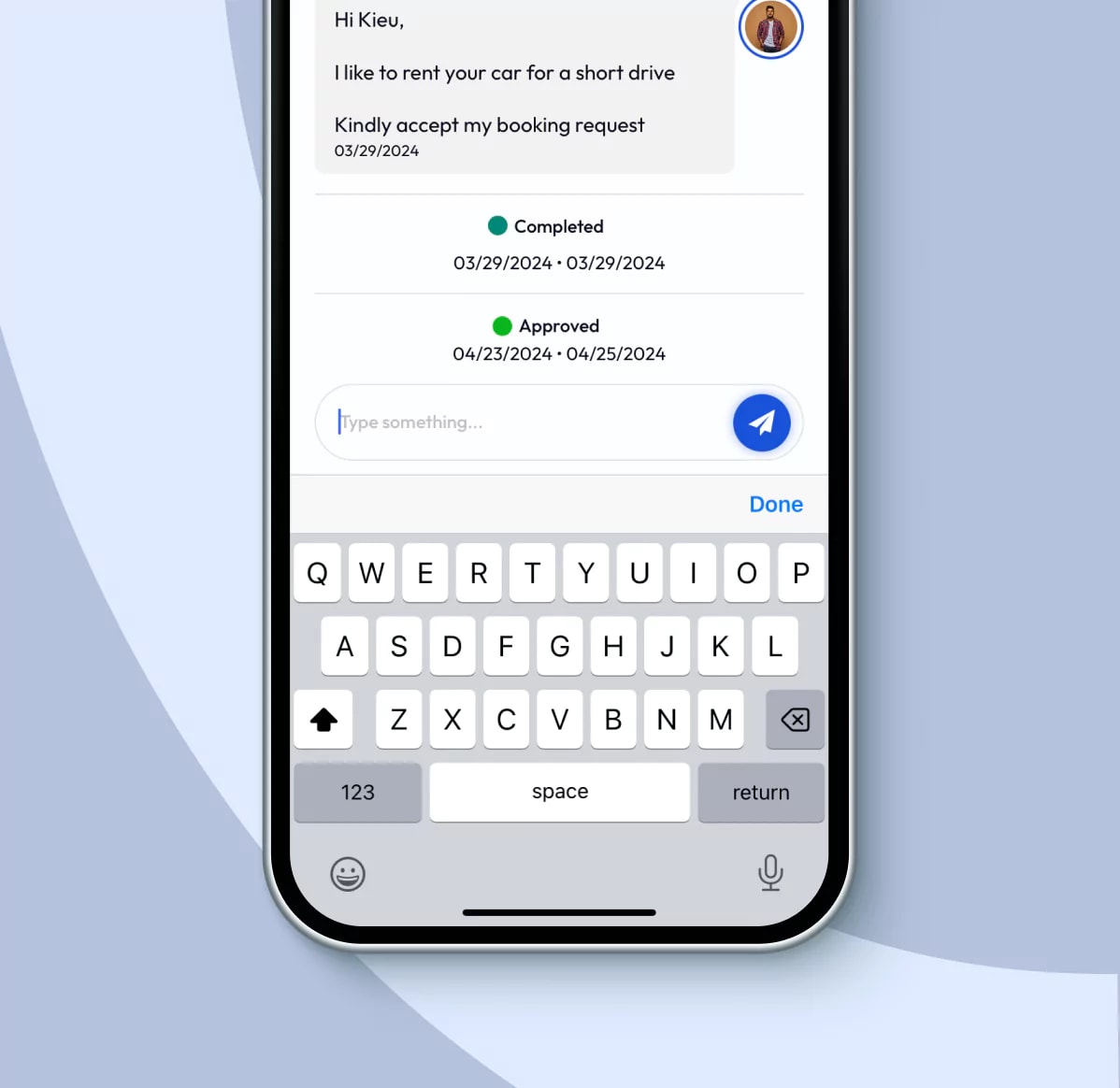 Message via the app