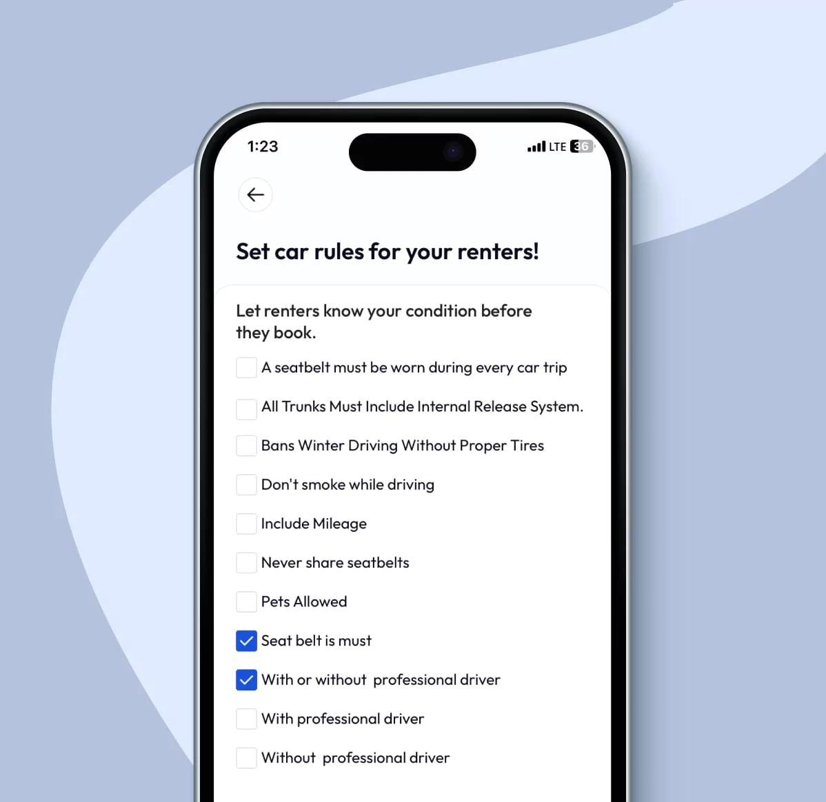 Set car rules