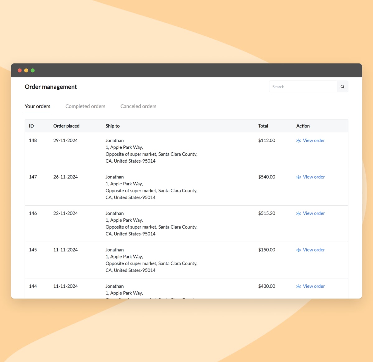 Access orders