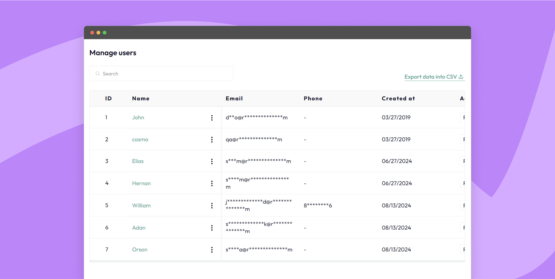 Manage users