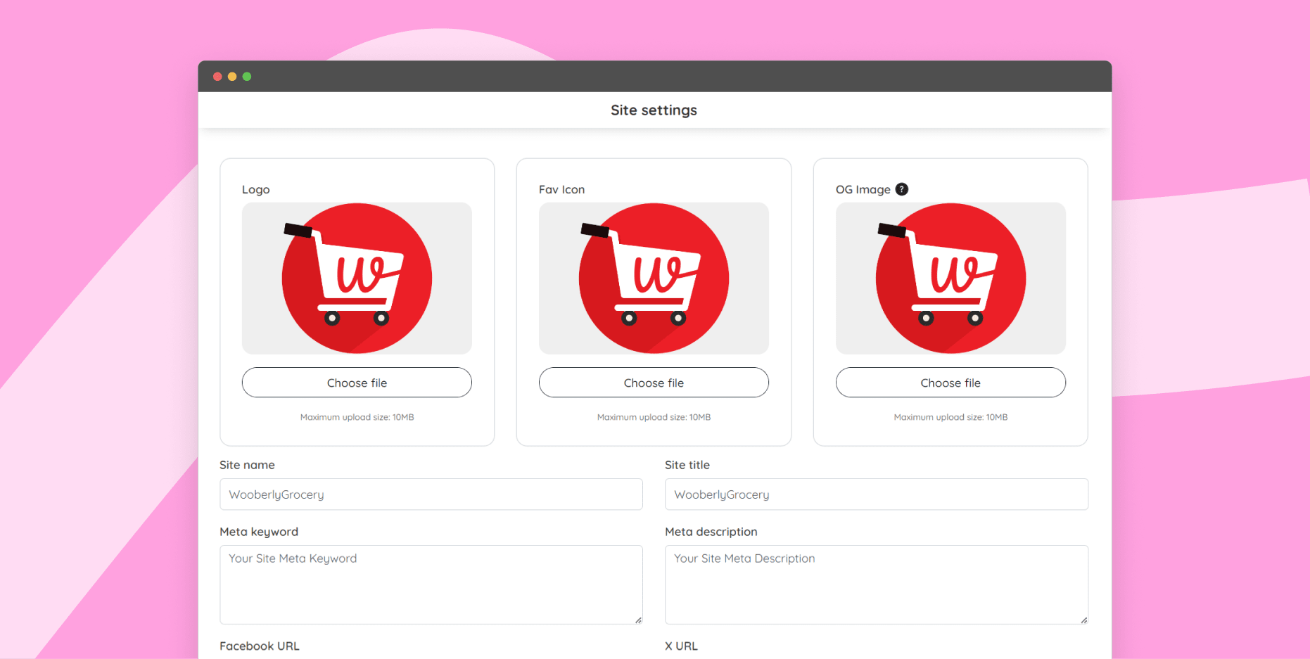 Manage site settings