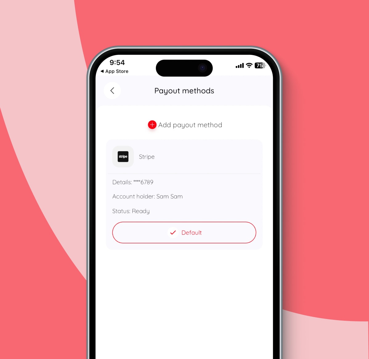 Add payout account