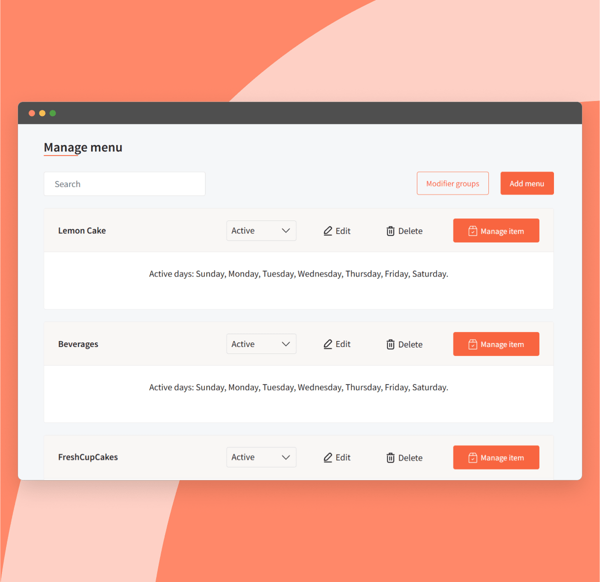 Add & manage menus