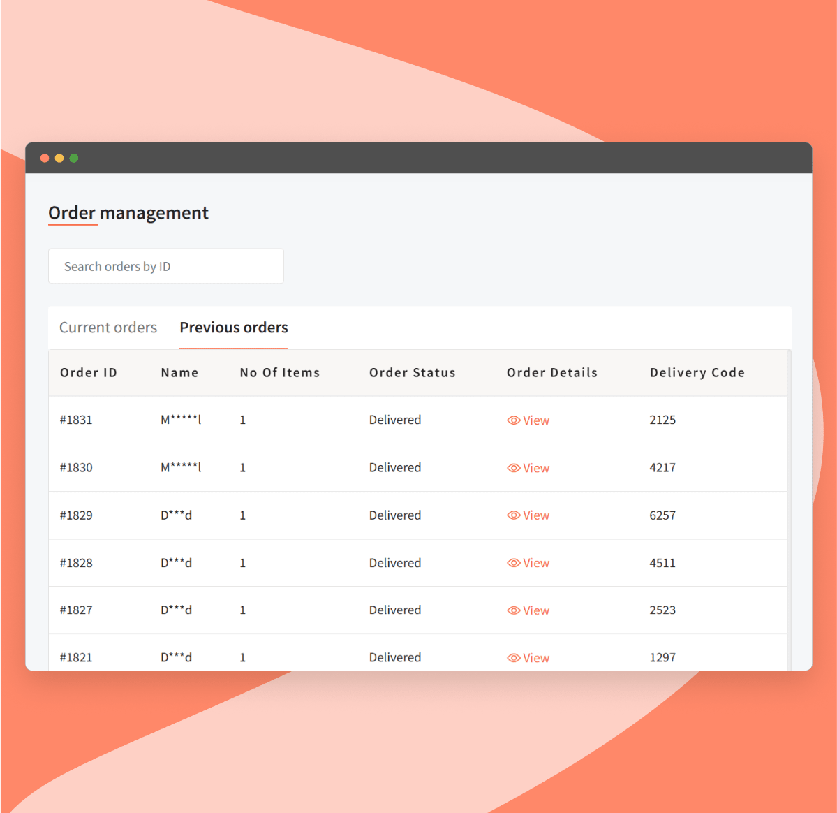Manage all orders