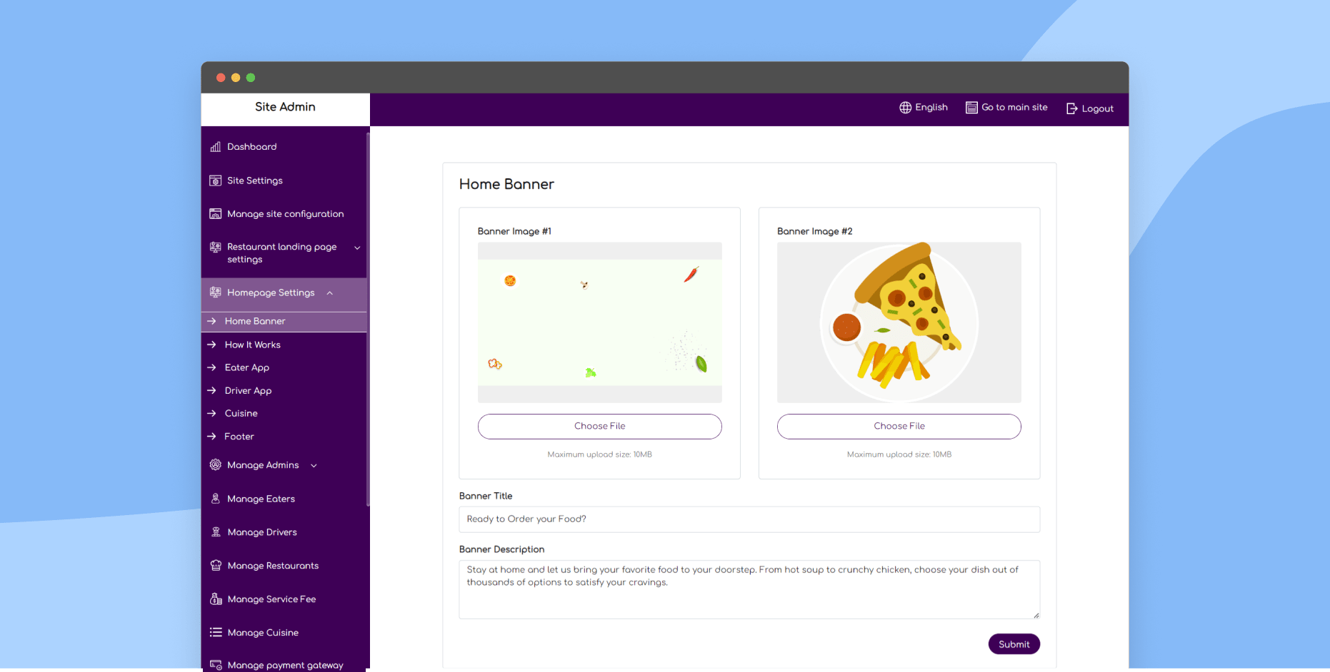 Homepage settings