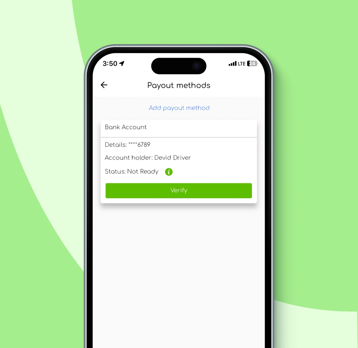 Add payout account