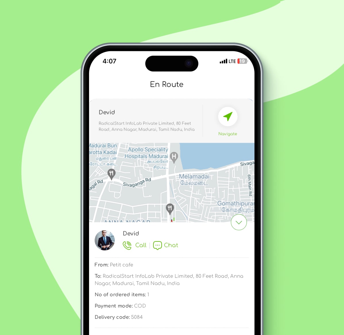 Use call & chat option