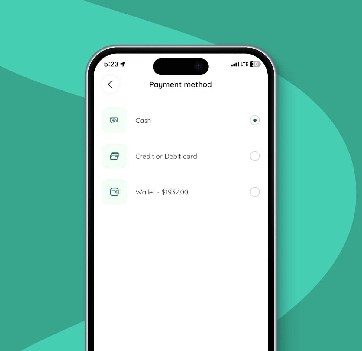 Choose payment options