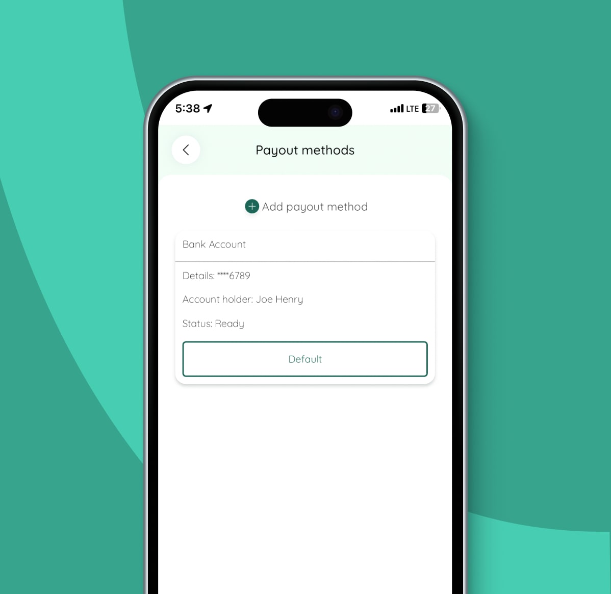 Set up payout account