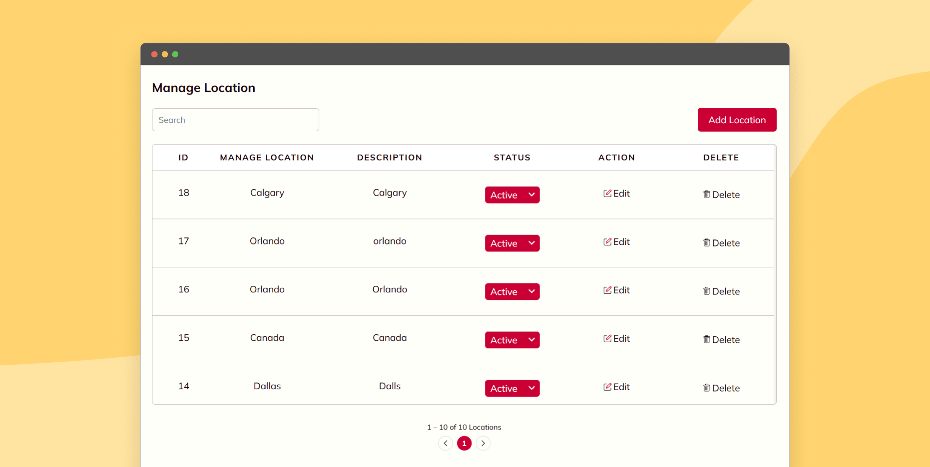 Manage location