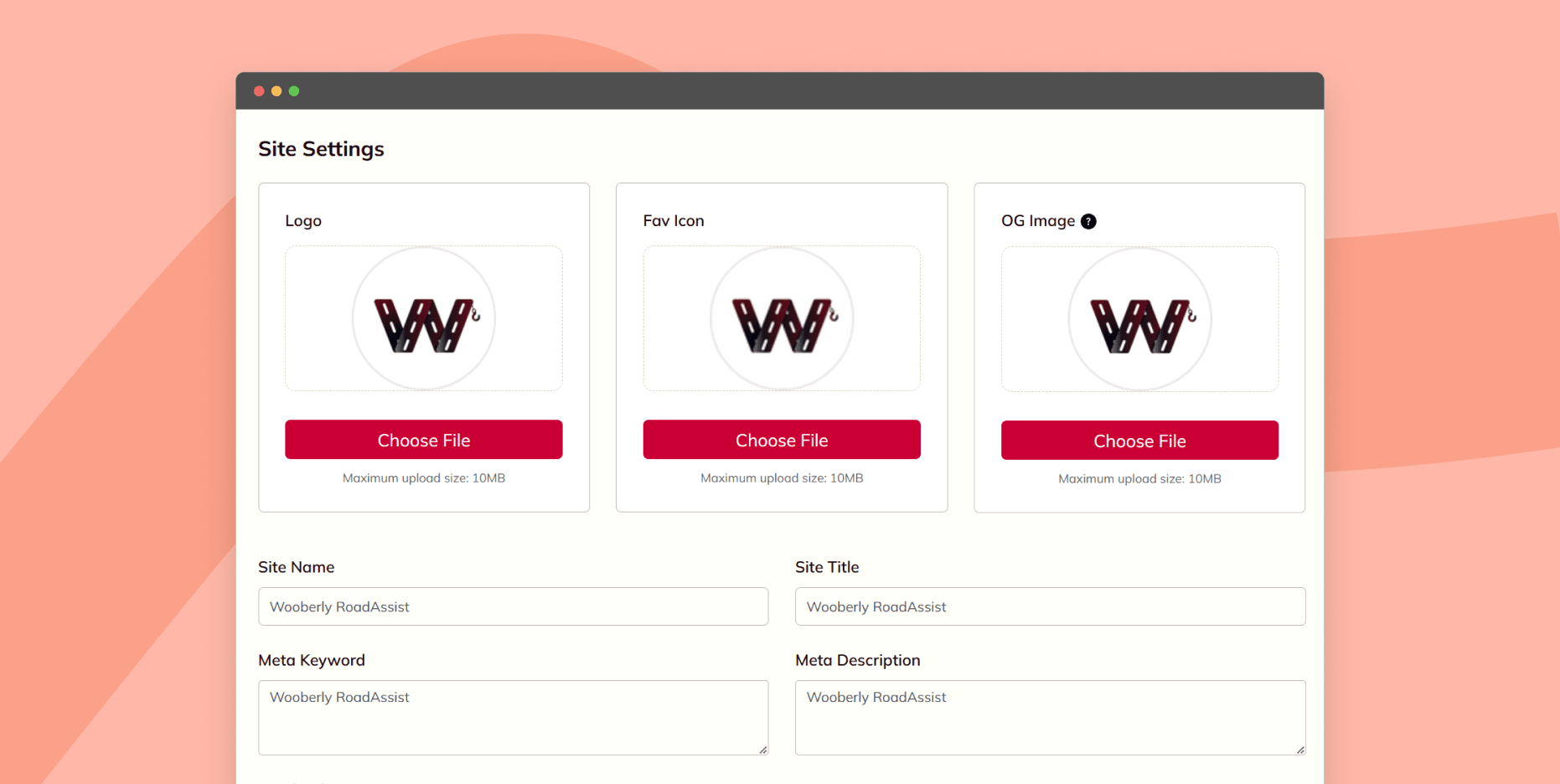 Manage site settings