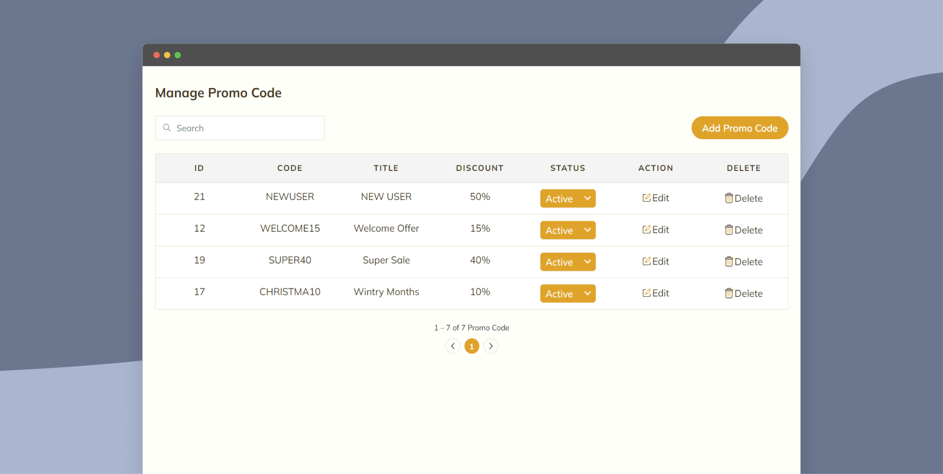 Set up promo codes