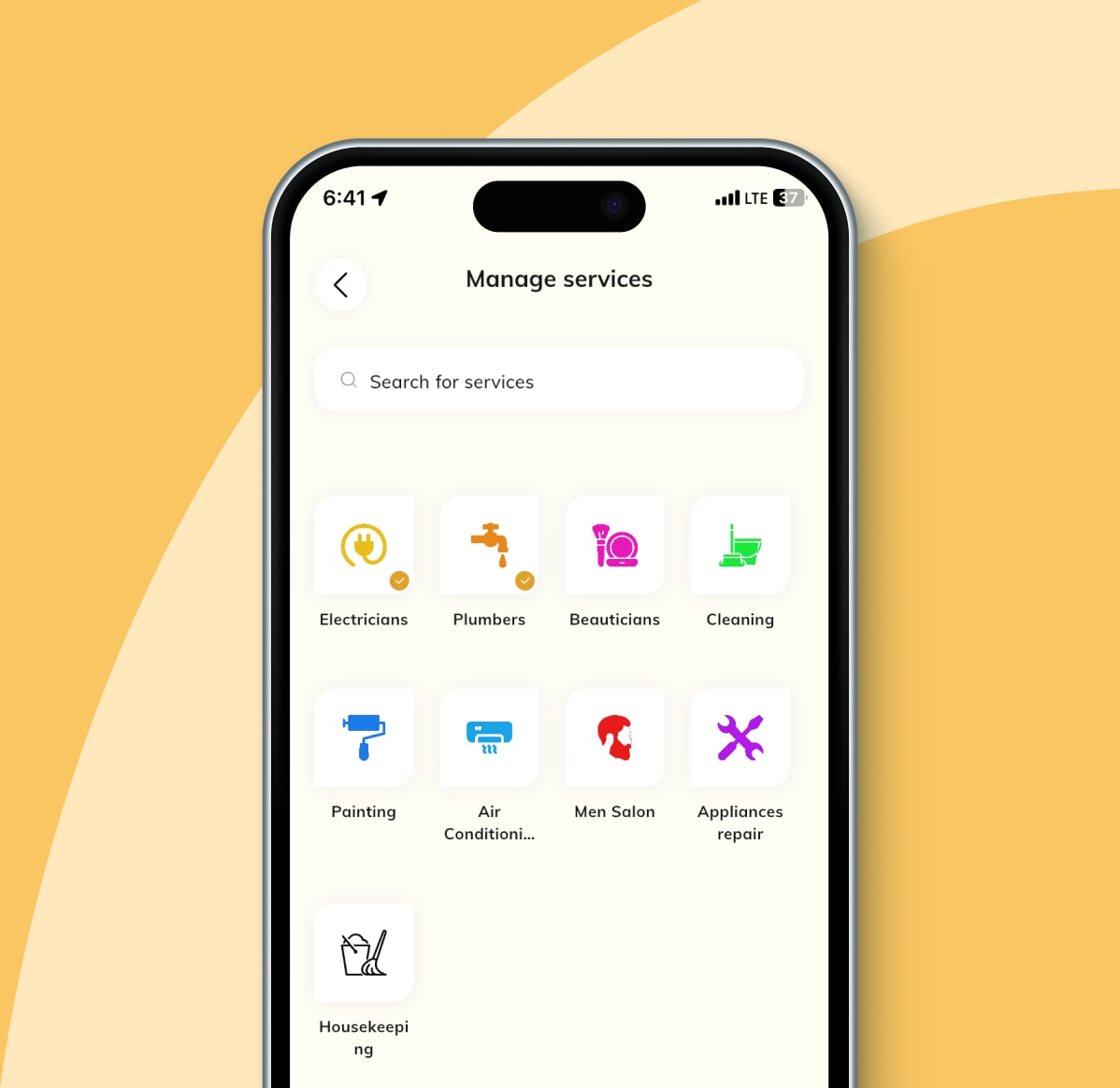 Choose service category