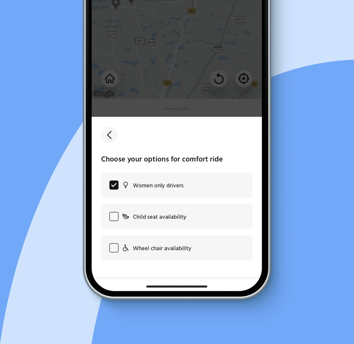 Access ride comfort options