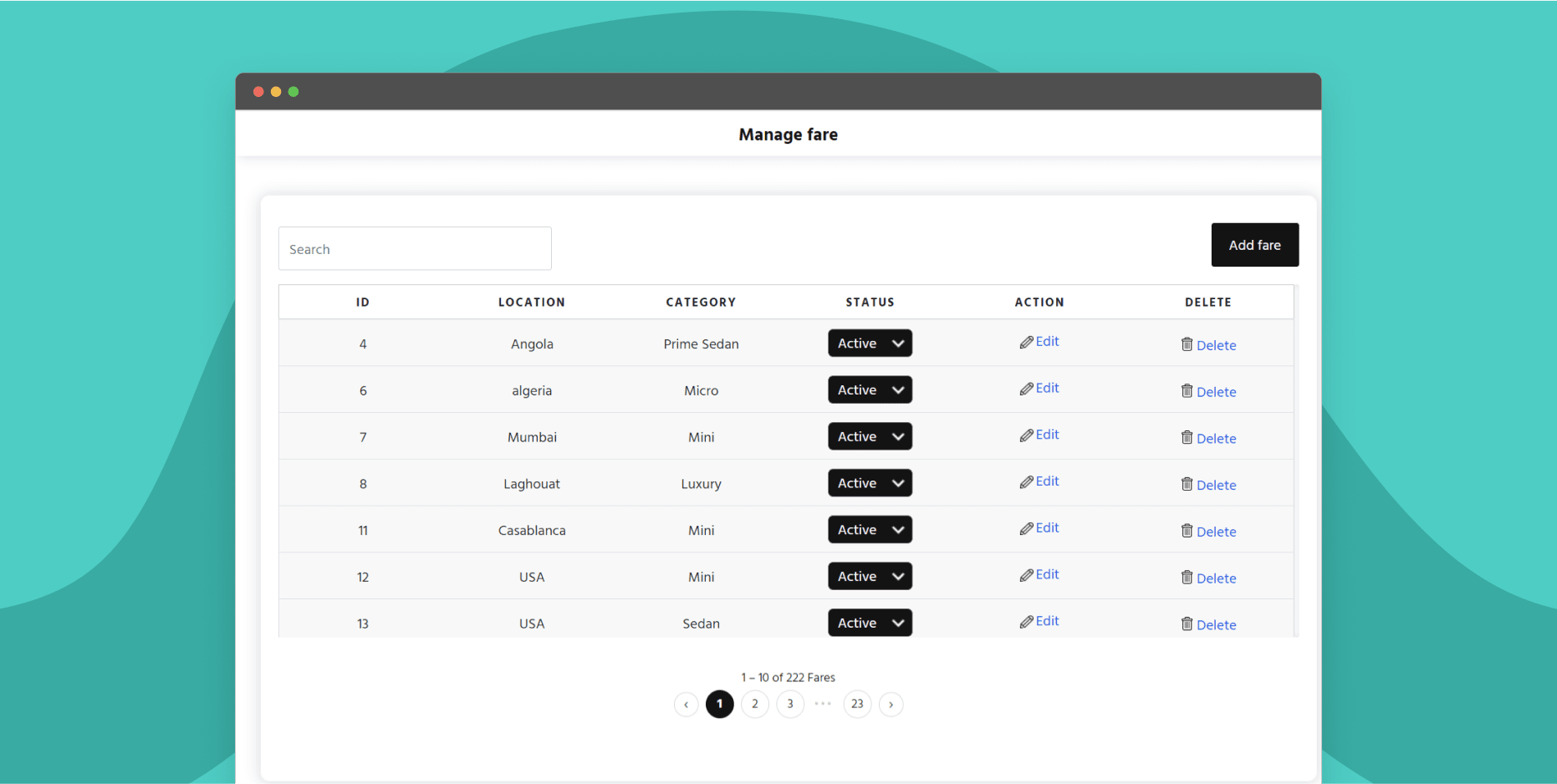 Manage fare