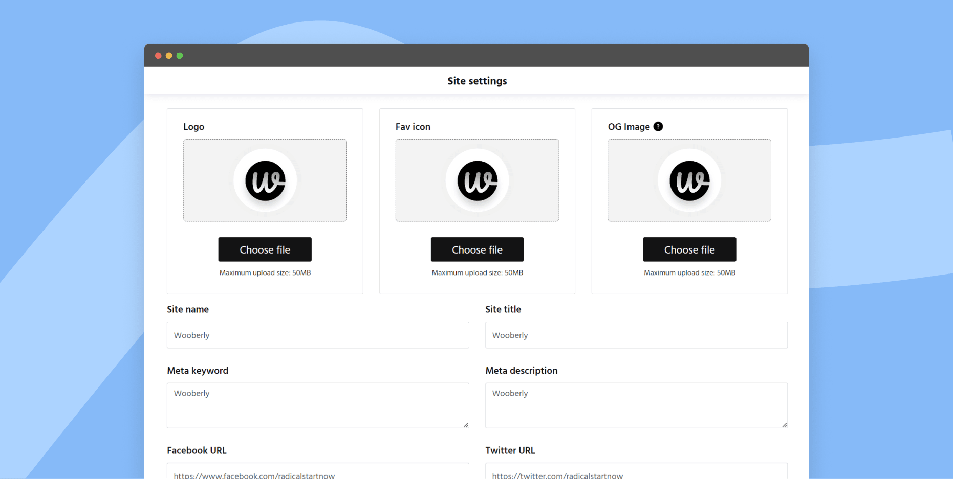 Manage site settings