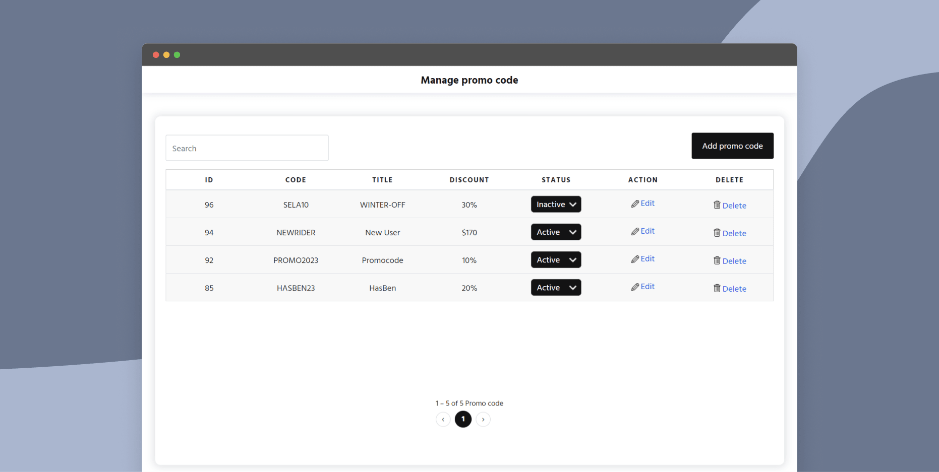 Set up promo codes
