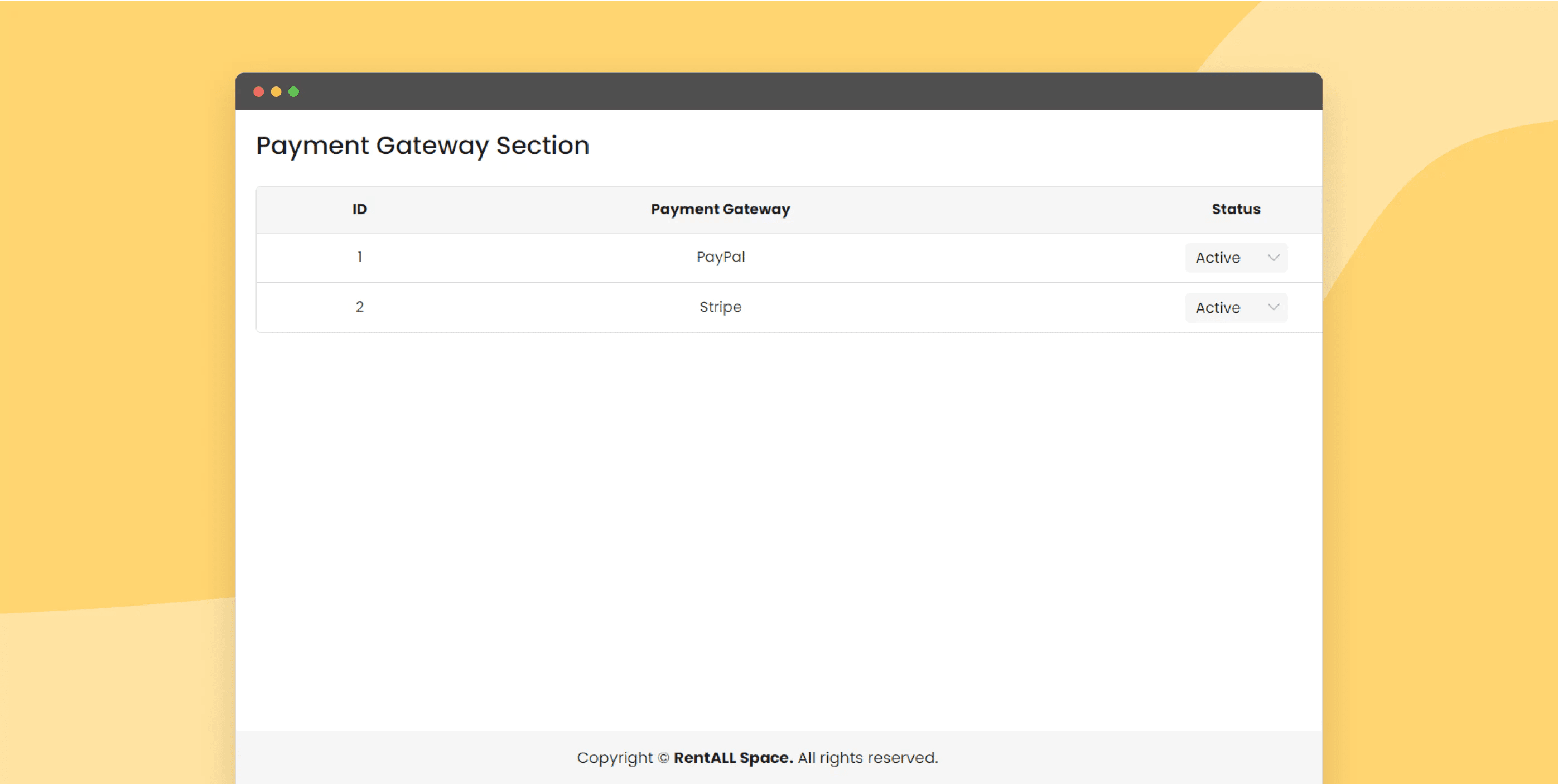 Manage payment methods
