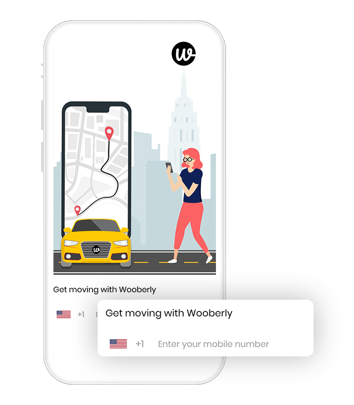 Wooberly rider app signup screen