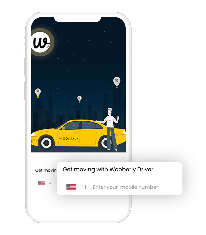 Wooberly - Uber clone driver app registration screen