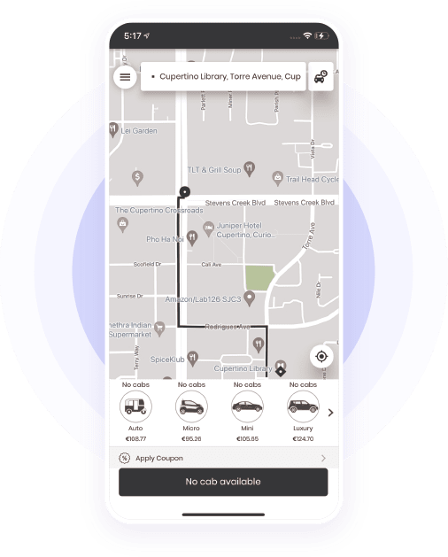Uber clone app screen