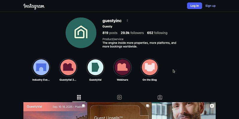 Guesty’s Instagram account