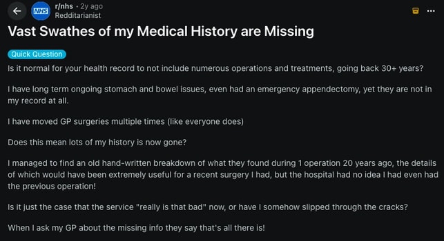 Maintain a complete and continuous medical history