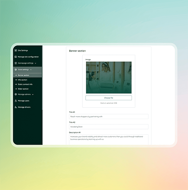 Manage store page settings