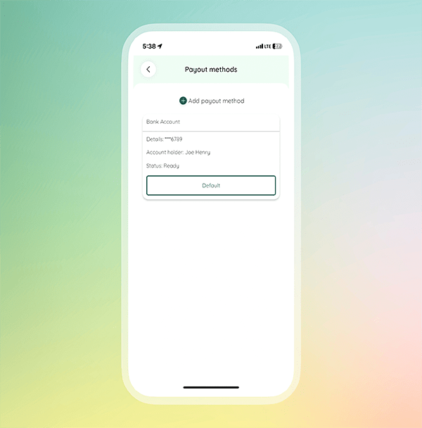 Set up payout account