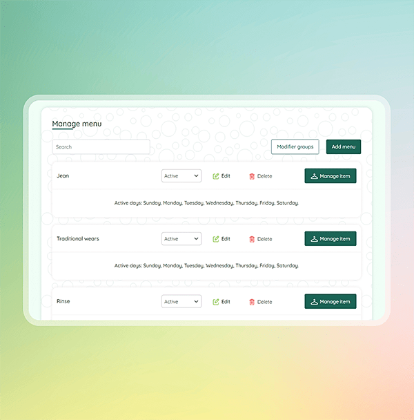 Add & manage menus