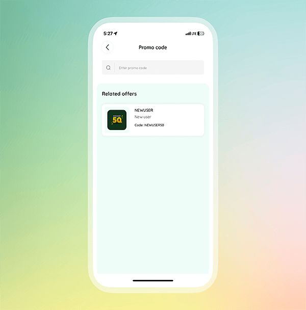 Apply promo codes