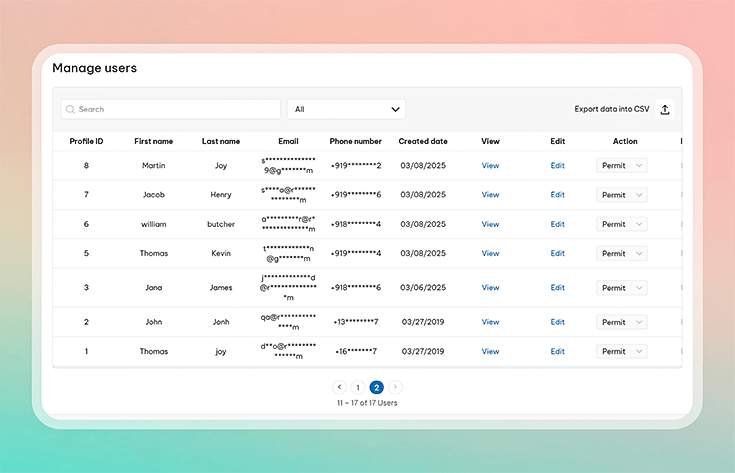 Manage users