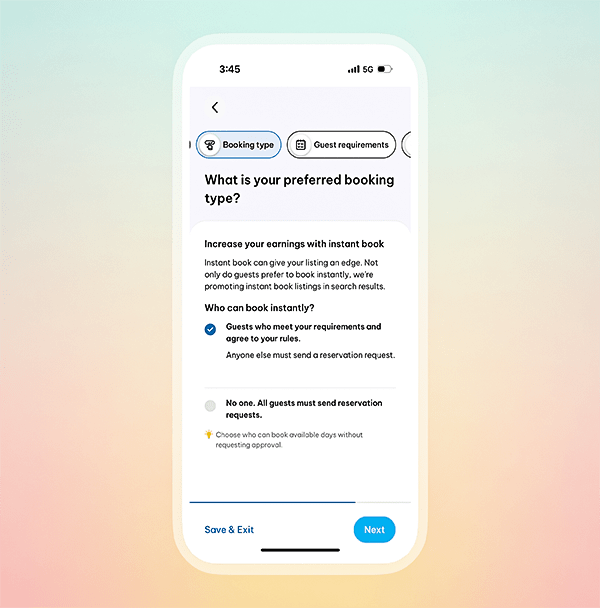 Allow instant booking