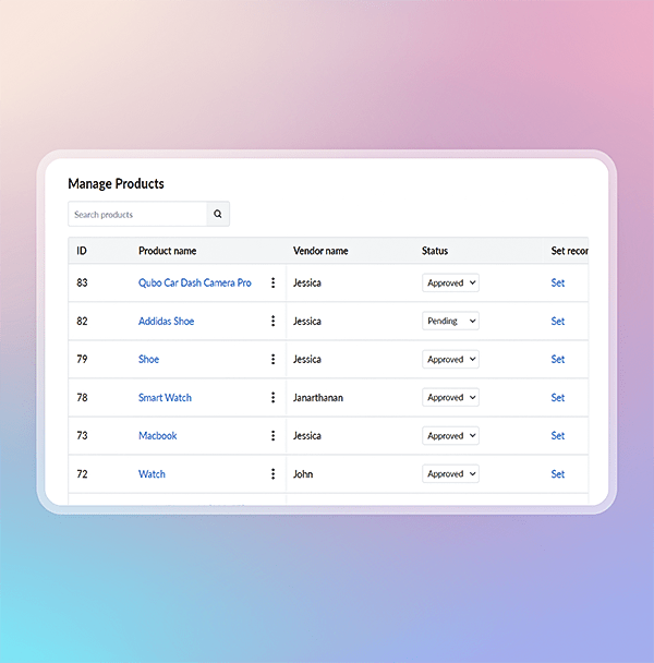 Manage products