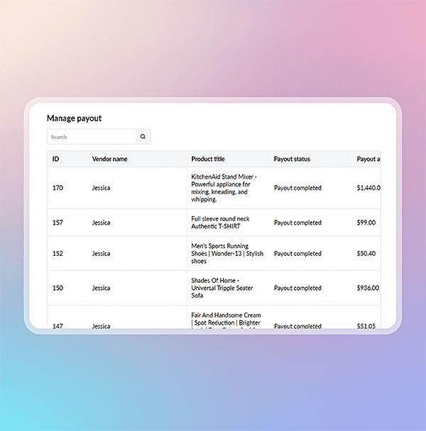 Process vendor payouts