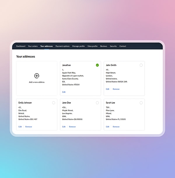 Add & manage addresses