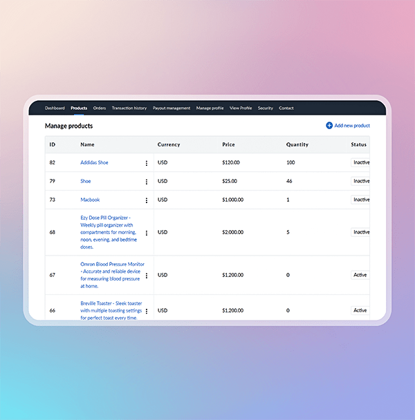 Add & manage products