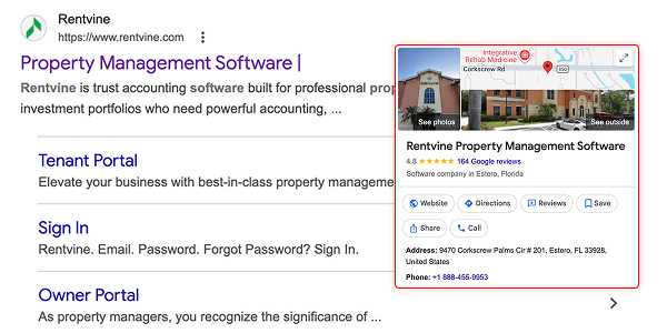 Rentvine's Google Business Profile