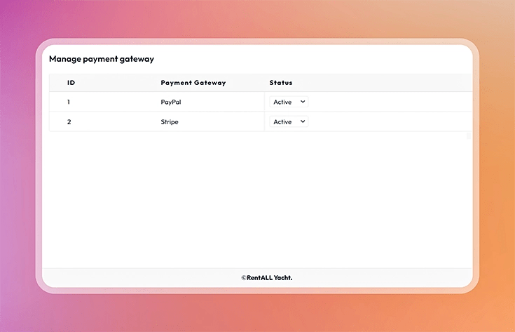 Manage payment methods