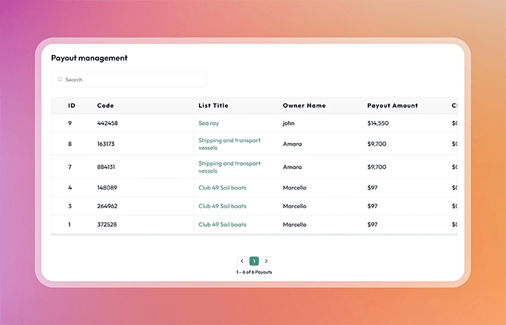 Manage payout