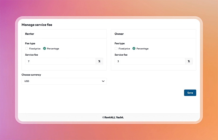 Manage service fee